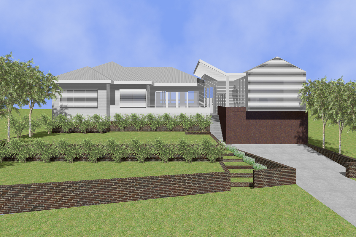 Contemporary Architect Designed Open Plan Freestanding Residential House Renovation and Granny Flat Home Office Addition to Weatherboard Bungalow House in Carlingford NSW